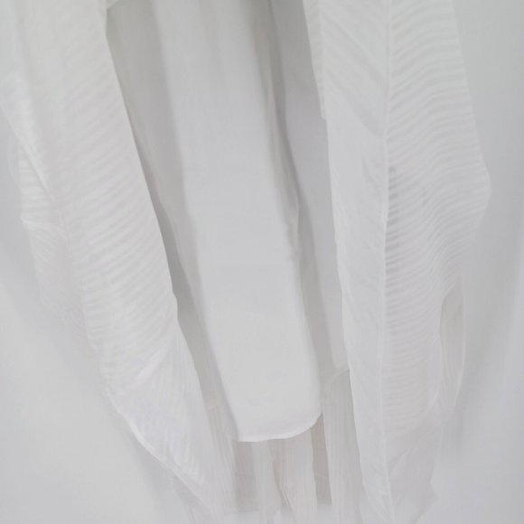 WALTER BAKER Dress Womens M White Jolie Chiffon Cut Out Bridal Bachelorette Flaw - Picture 5 of 16